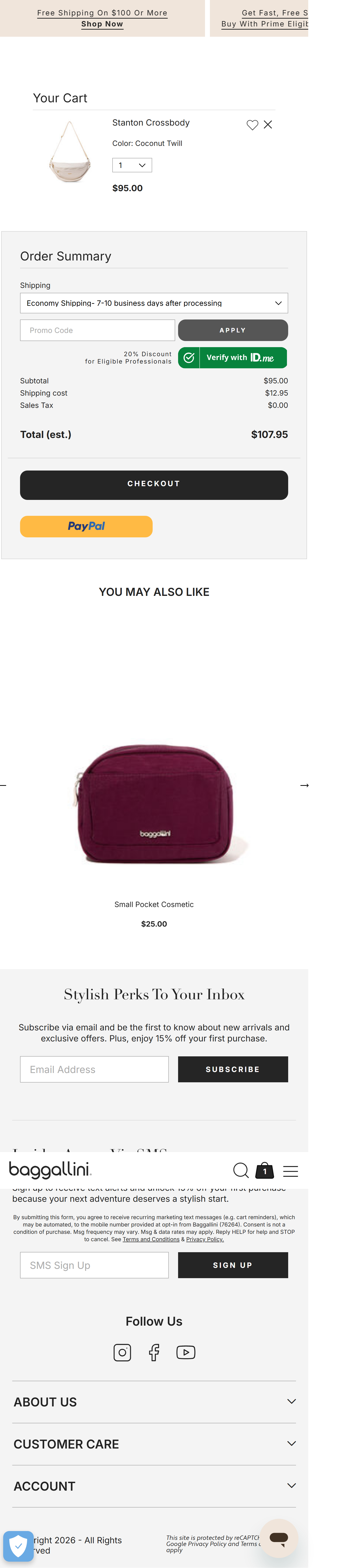 Baggallini — Cart with Promo Code